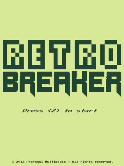 RetroBREAKER Title Screen