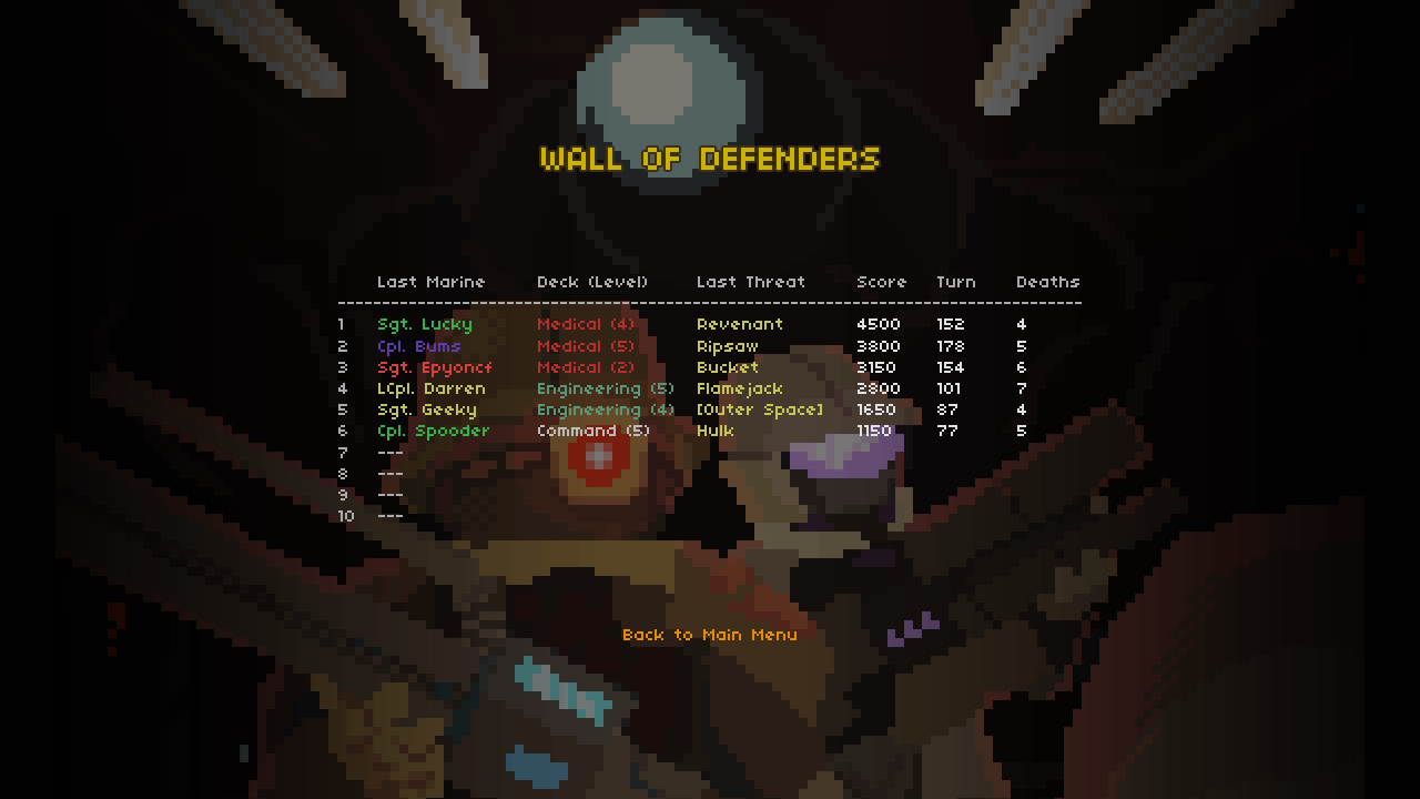 Steam Marines Score Screen