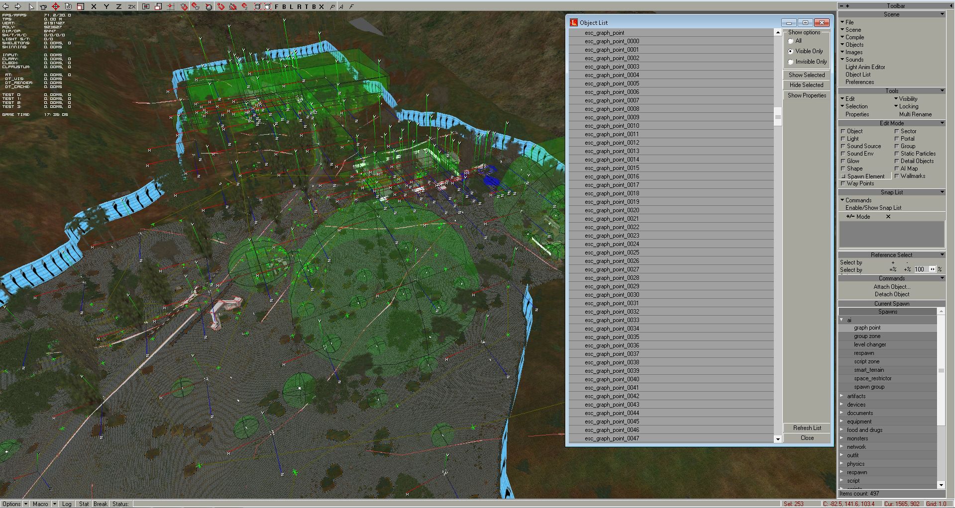 Selected all the graph points on Escape: 253 needed for this map.