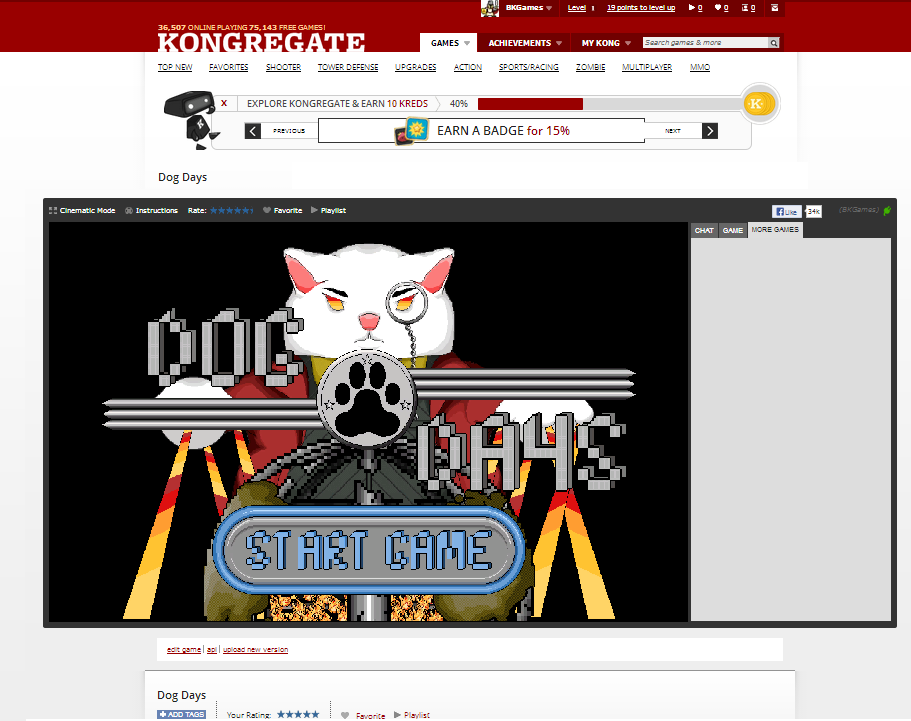 Dog Days on Kongregate