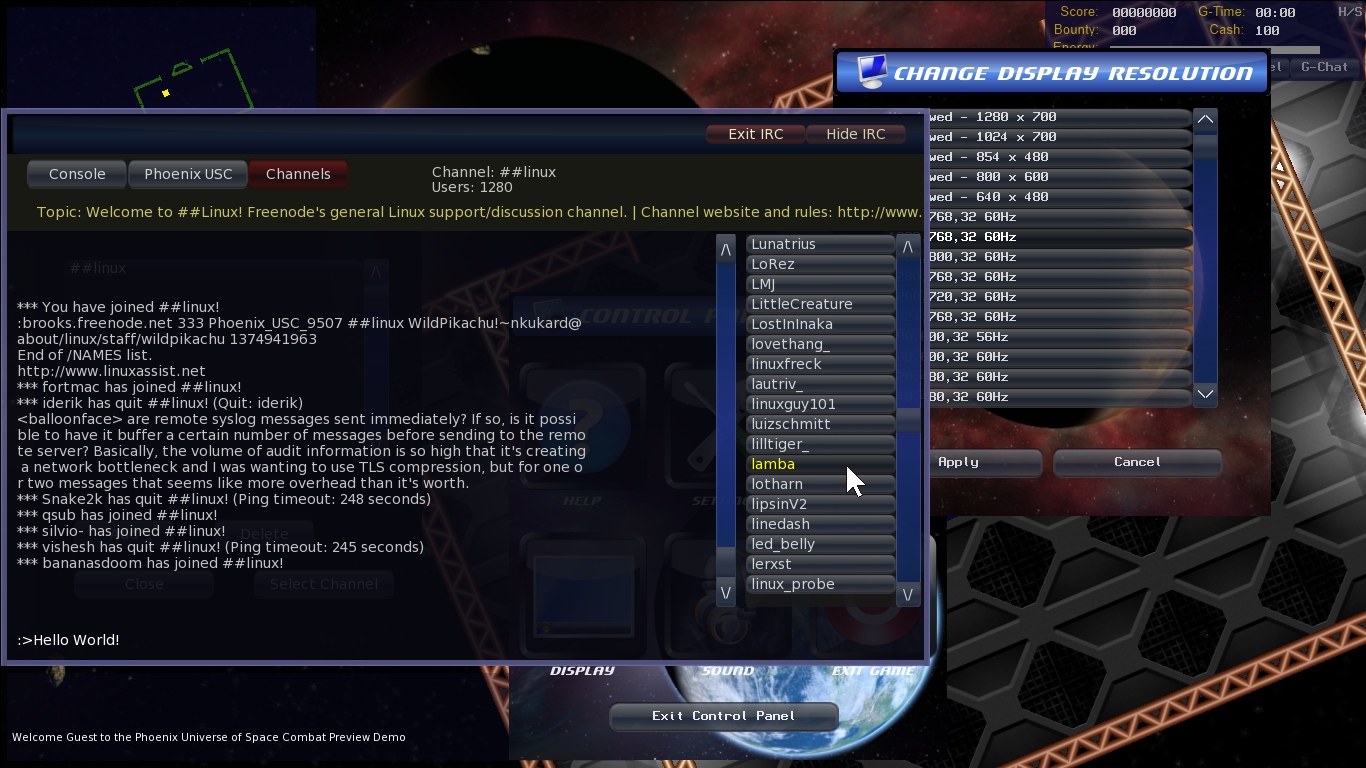 Phoenix Usc In Game Irc Global Chat System News Mod Db