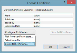 Create test certificate