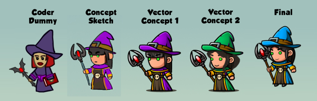 Witch from coder art to final quality