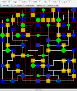 green circles are solar systems, blue are asteroid fields, yellow are the nice looking backdrops.