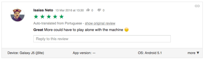 Great, more could have to play alone with the machine