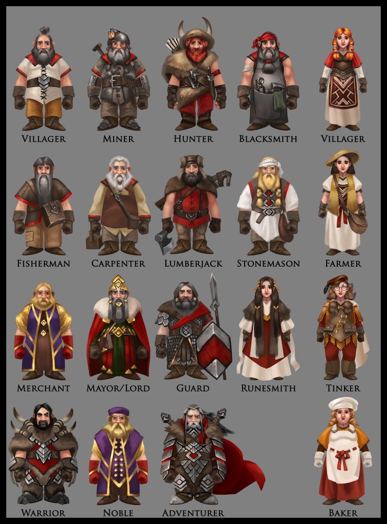 Dwarf character designs