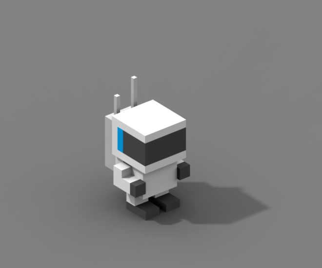 voxel spaceman created in magicavoxel