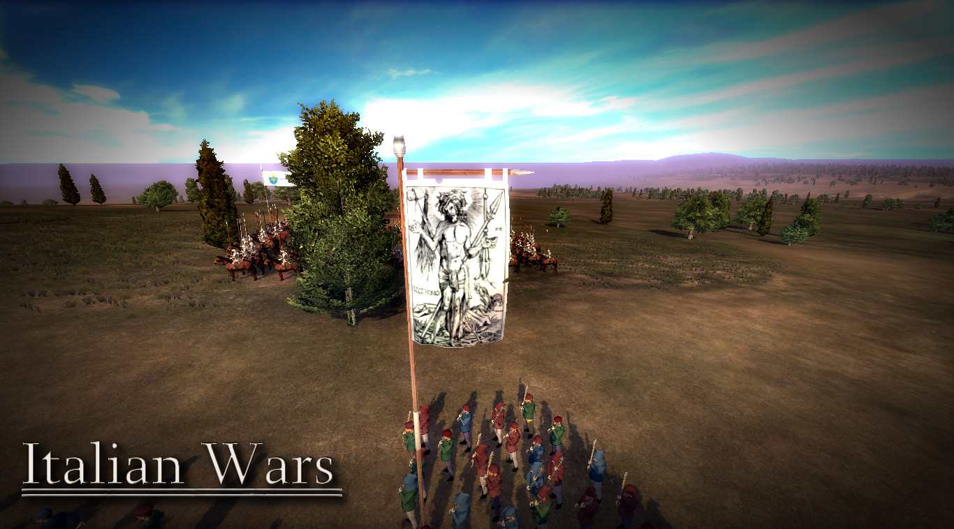 Showing the battle banner for the infantry