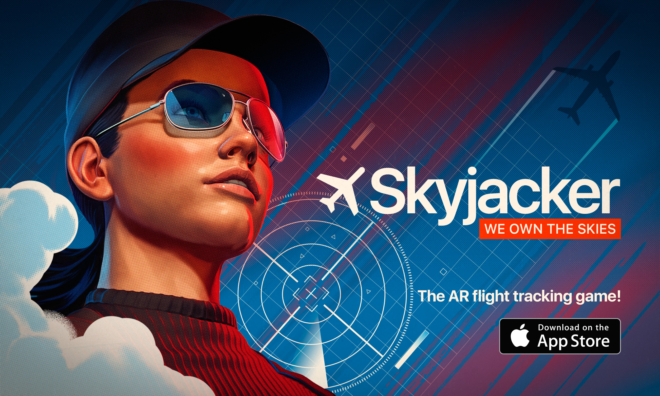 Game tracking. Skyjacker. Skyjacker logo. Parallel game Glasses.