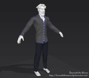 Progress on the model of the player character.