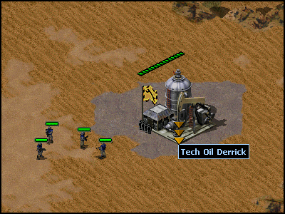 A group of soldiers preparing to capture the Tech Oil Derrick.