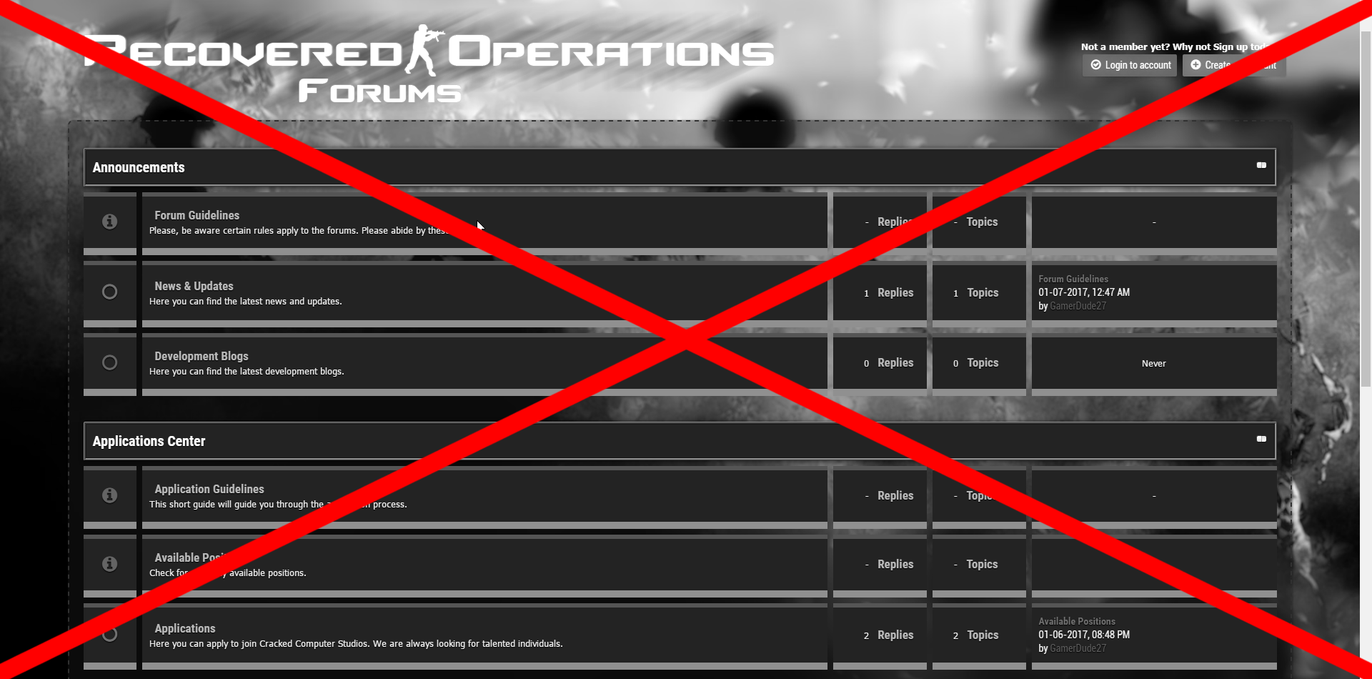 R.I.P. Recovered Operations Forums