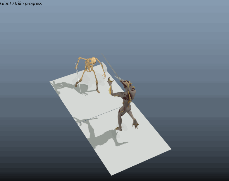 Animation in Unity of a Watertarg attacking a Skeleton