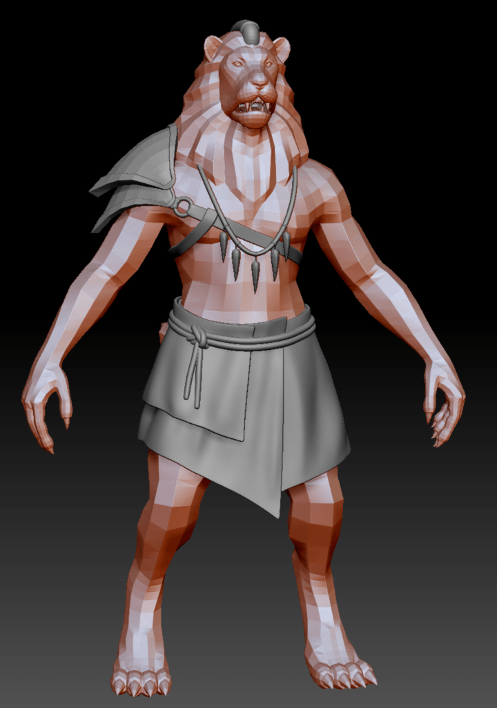 Low poly model of an Untribed Lionman