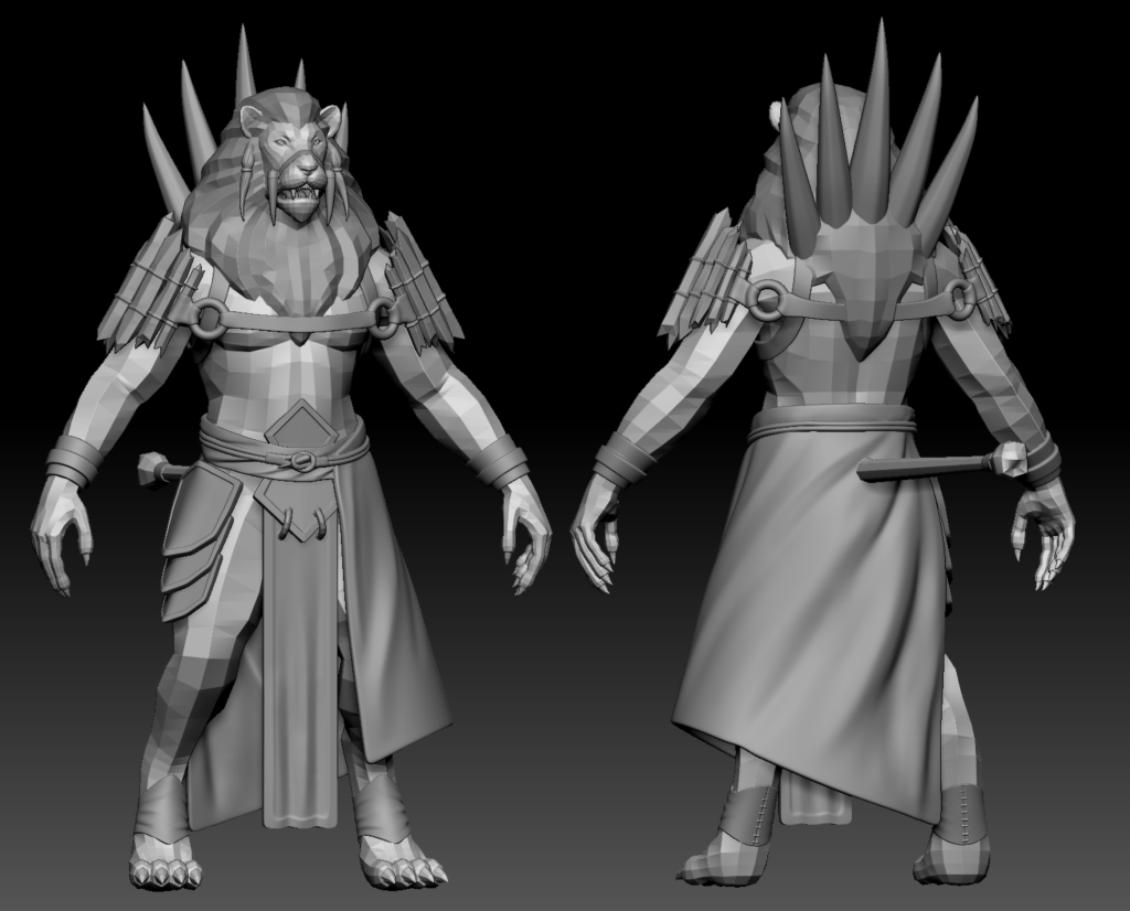 Low poly model of the Lionmen's Tribal Leader
