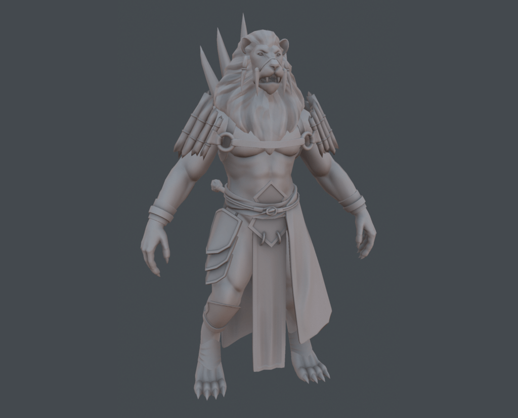 Baked model of the Lionmen's Tribal Leader