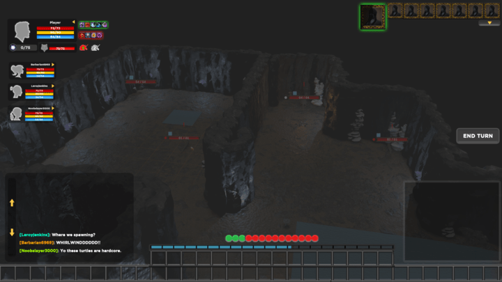 Screenshot from Depths of Erendorn showing the GUI blockout