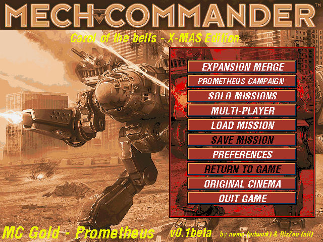 MCG Prometheus: Clanner style Main Menu