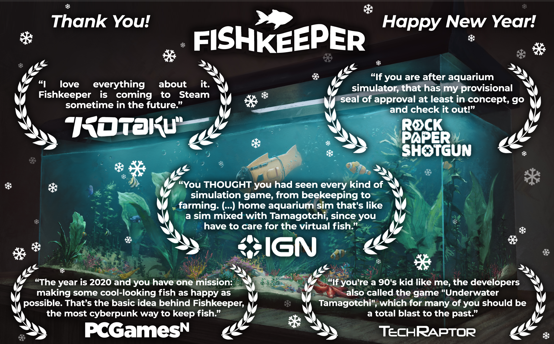 Fishkeeper's developers thank you for great welcoming the game in