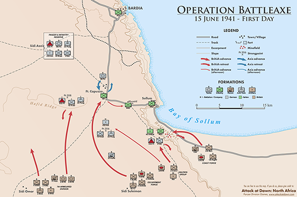 Maps of the Operation Battleaxe feature - Attack at Dawn: North Africa ...