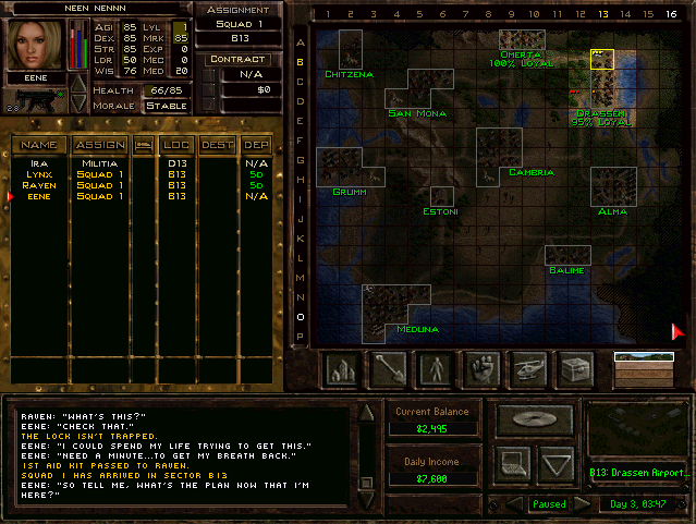 jagged alliance 2 cheats not working