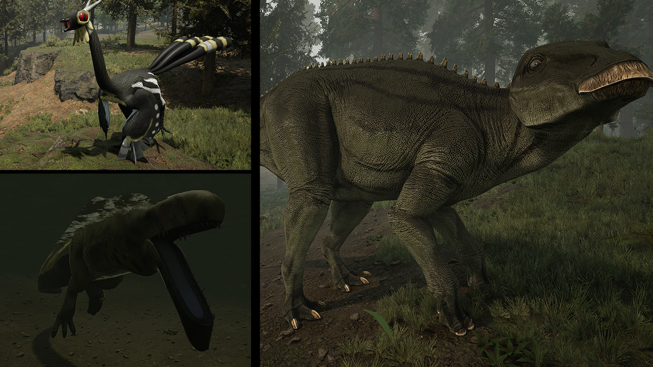 Left: K-23 Creatures. Right: Divine Beasts: Shantungosaurus