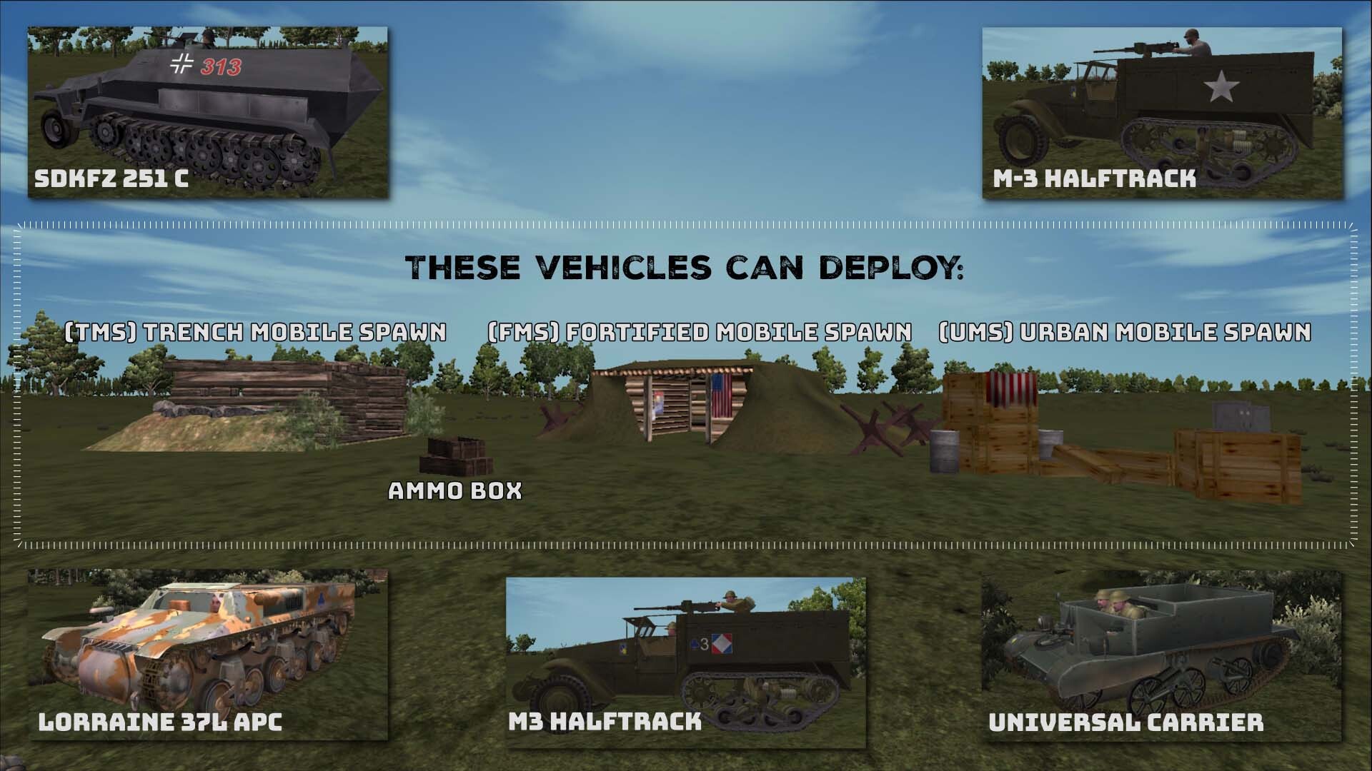 WWII Online Vehicles that can deploy the FMS