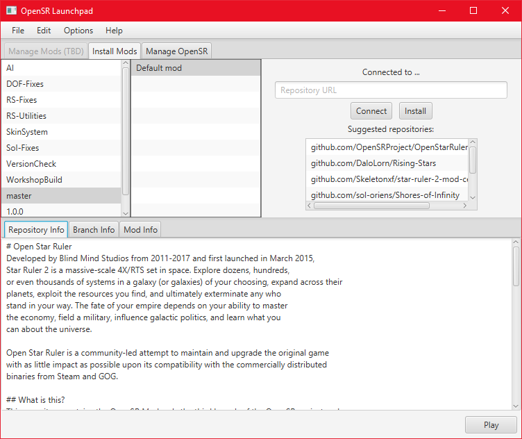 The revamped mod installer pane.