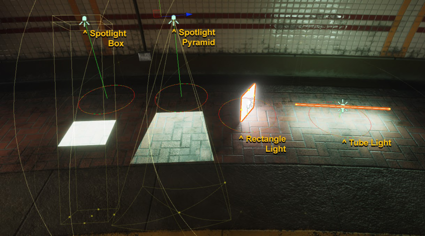 Unity documentation's example of light types which can be used in HDRP