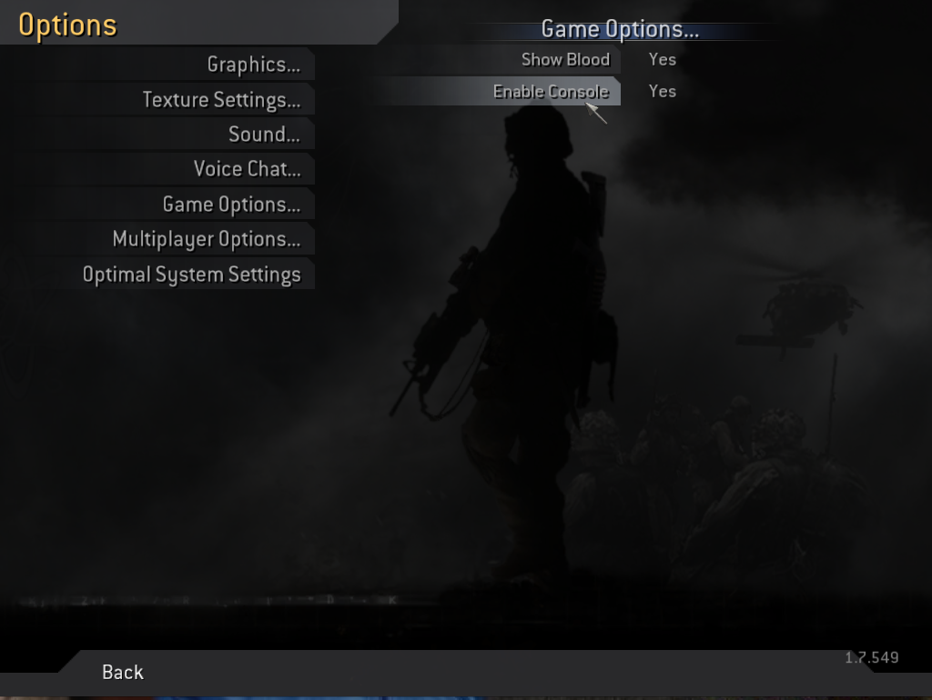 Cod4 chat position