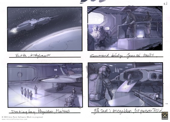 A few slides from an early storyboard we've created to visualize the moments envisioned for our ambitious coop campaign called IM: Prologue, which allows players to experience the back story leading up to 