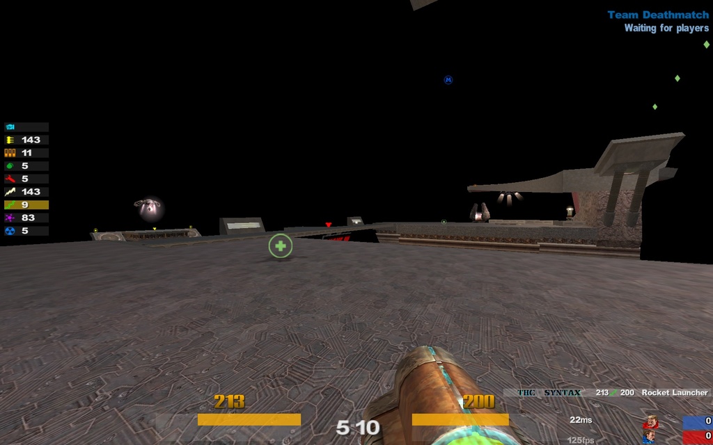 Load default cfg. Quake HUD. Crash Deathmatch Энергетик. CBR - public build [Deathmatch] коды. !SB / !spawnbot <Type> <Tool> <Armor> <Allseeing> <Team> <Kill Players>.