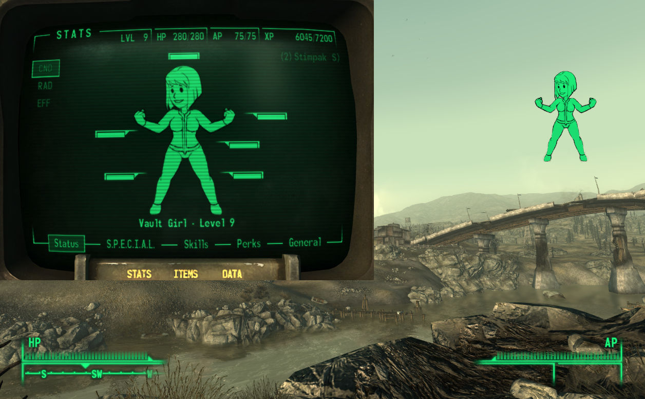 Включи fallout. Fallout 3 Питт карта. Фоллаут 3 Интерфейс. Мод Vault girl Fallout New Vegas. Fallout 3 HUD.