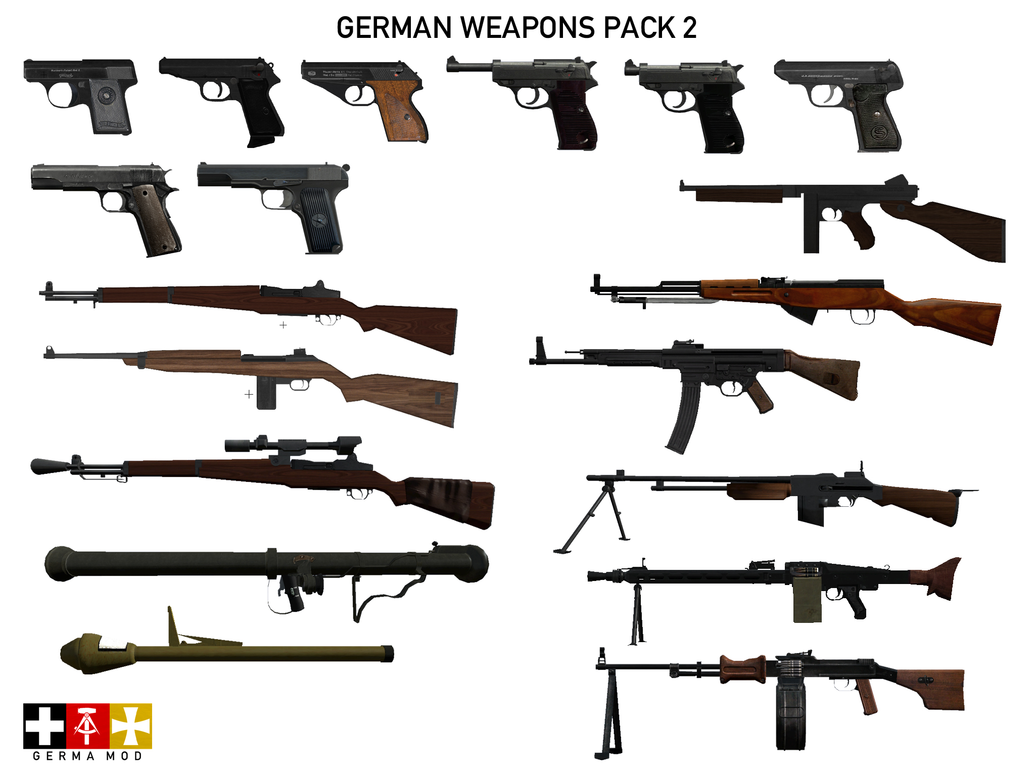 Владение двумя оружиями. Немецкое оружие второй мировой войны стрелковое. Оружия из Arma 2. Arma2 оружие Pak. Арма 2 оружейный пак.