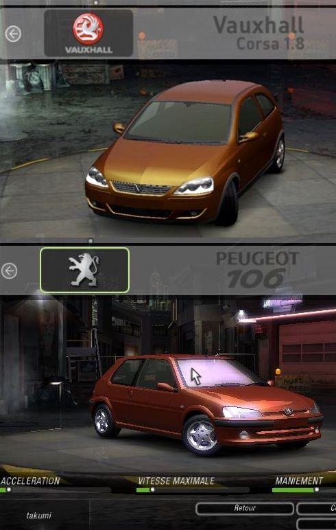 nfsu2 starter cars