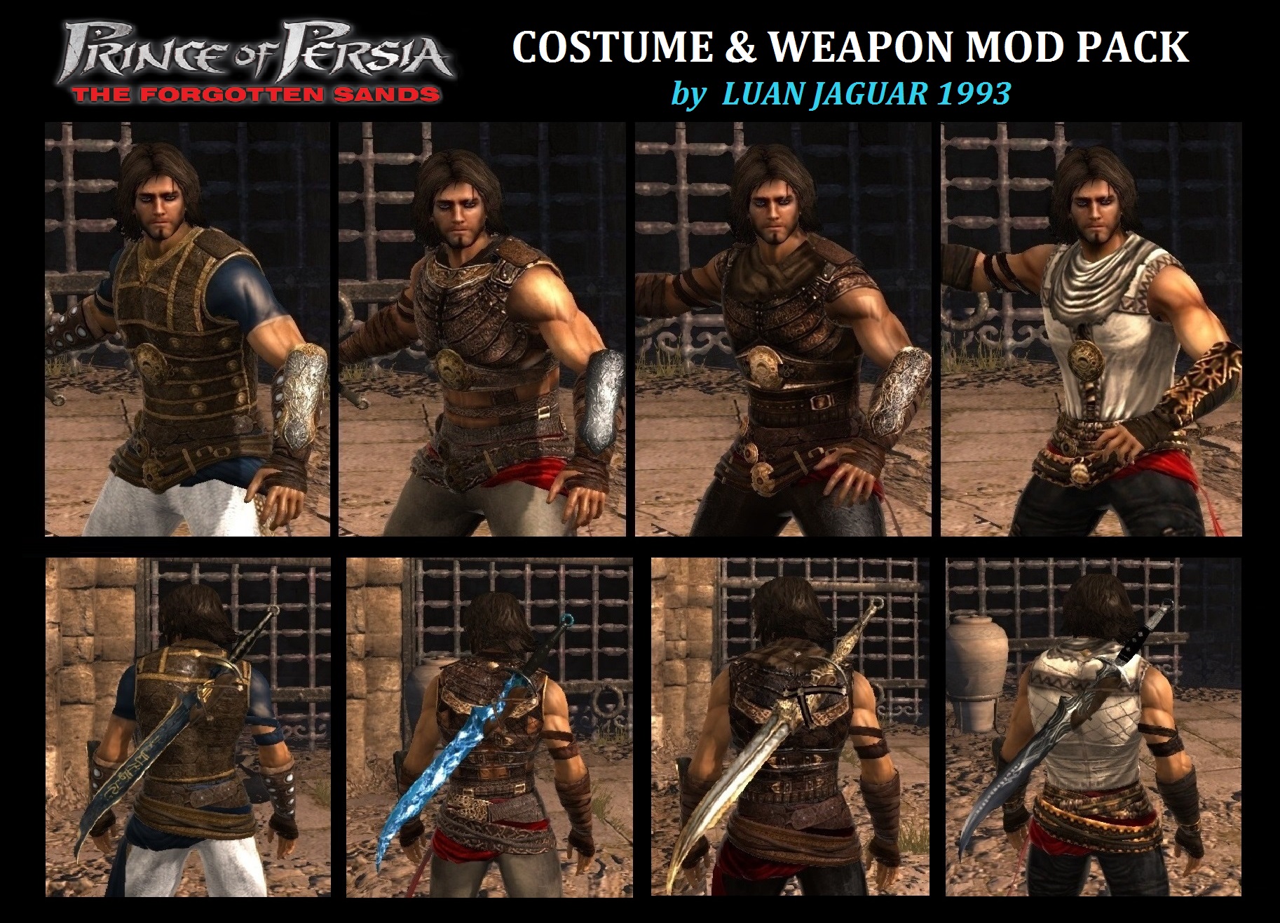 Prince of Persia The Forgotten Sands - COSTUMES & WEAPONS Mod V2