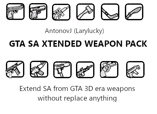 Weapons for GTA San Andreas with automatic installation: download