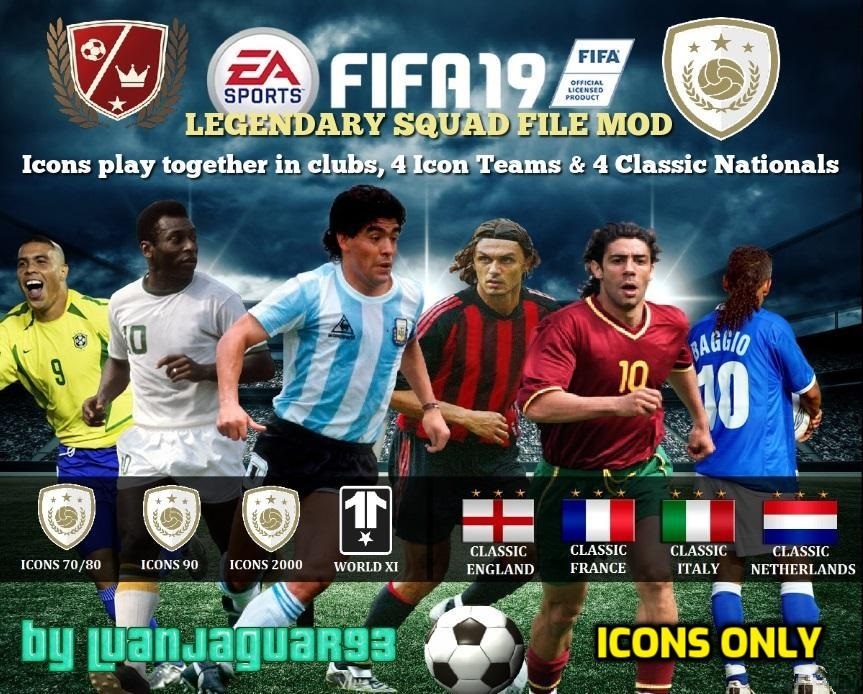 Icons in Career Mode - Squad File - FIFA 18 at ModdingWay