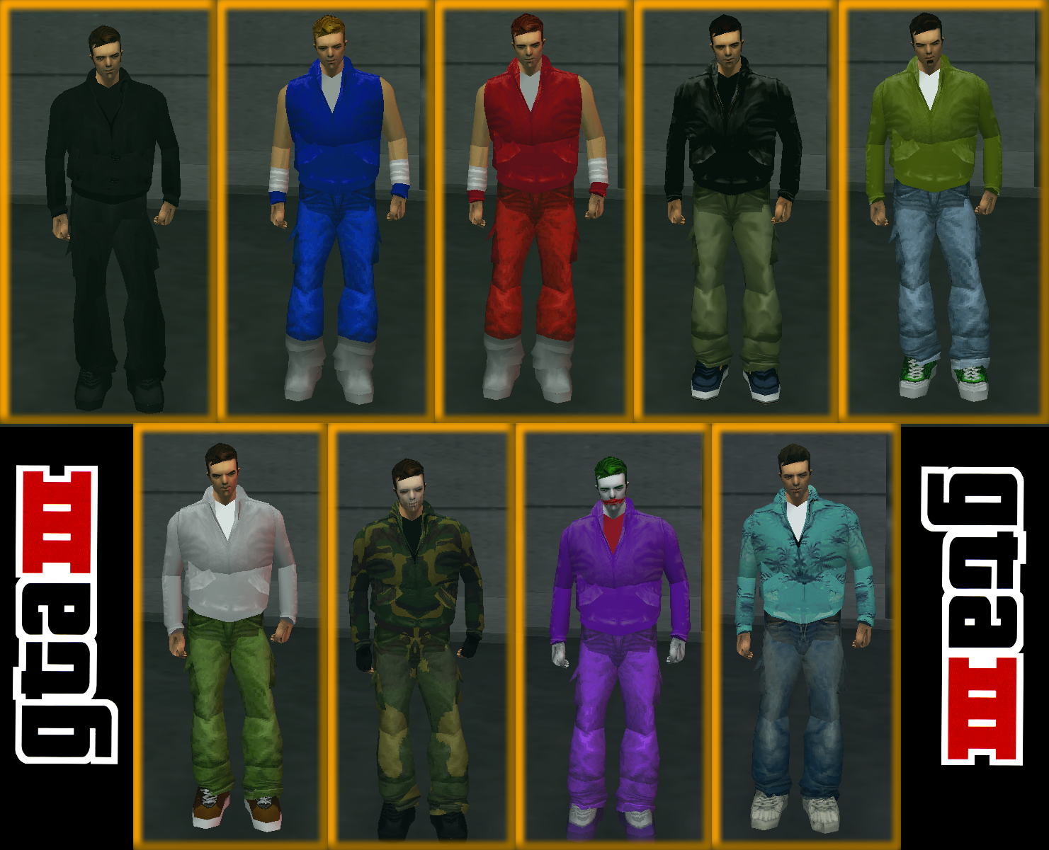 GTA 3 Protagonists skins pack by DeathCold [Grand Theft Auto III] [Mods]