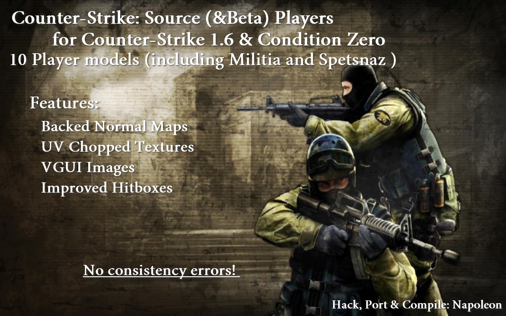 Condition Zero style skins for CS 1.6 - Part 1 addon - ModDB