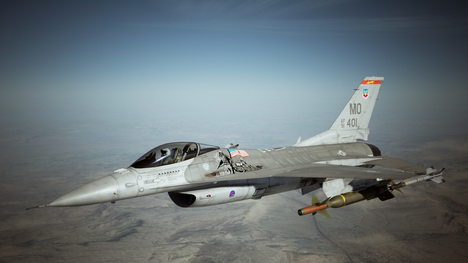 F 16c 389fs Usaf With 9 11 Noseart Addon Ace Combat 7 Skies Unknown