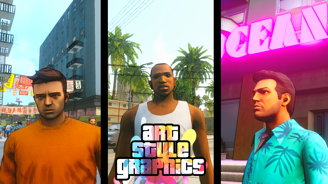 GTA GFX on X: • GTA III: The Definitive Edition (Stacked) • GTA Vice City:  The Definitive Edition (Stacked) • GTA San Andreas: The Definitive Edition  (Stacked) Logos vectorized and available as