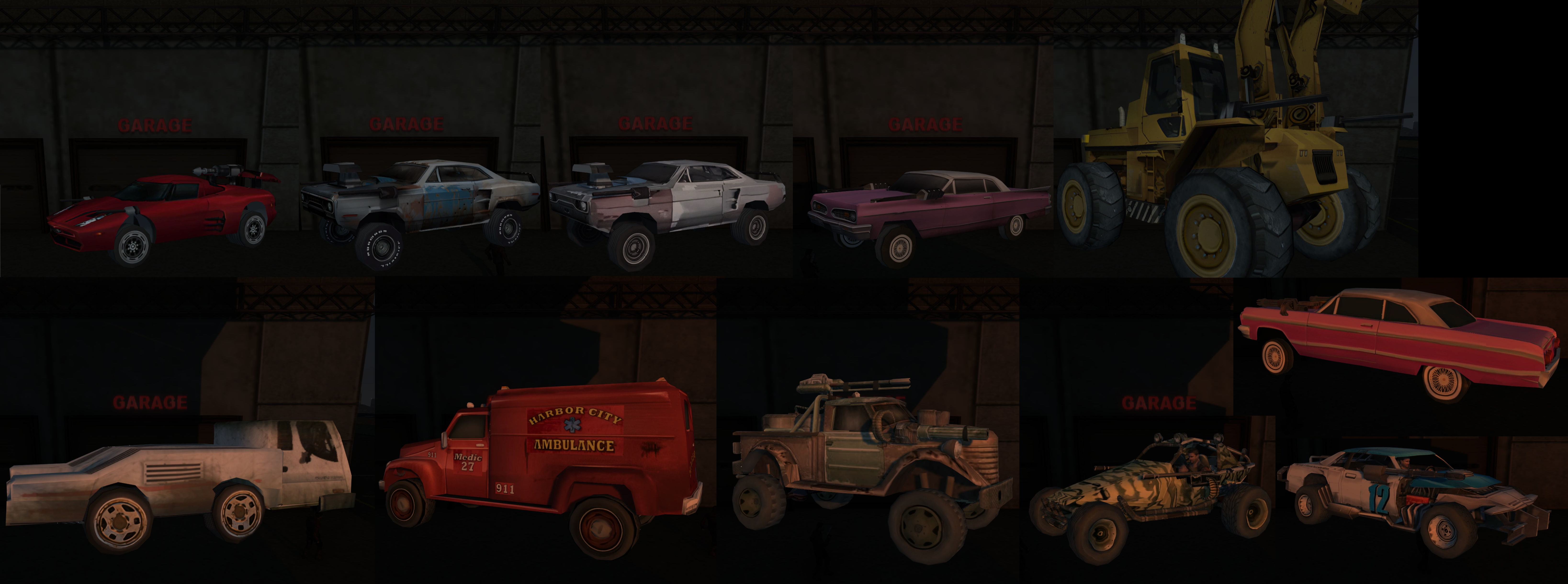 Roadkill (Twisted Metal 2), Twisted Metal Vehicles