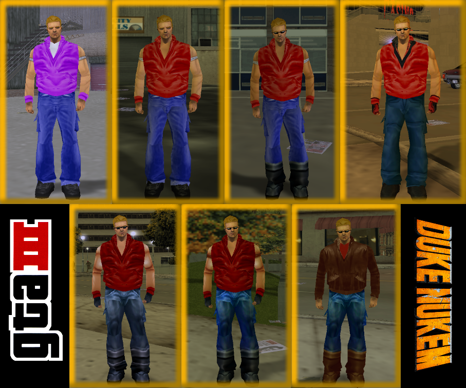 GTA3 Duke Nukem skins pack addon - Grand Theft Auto III - Mod DB
