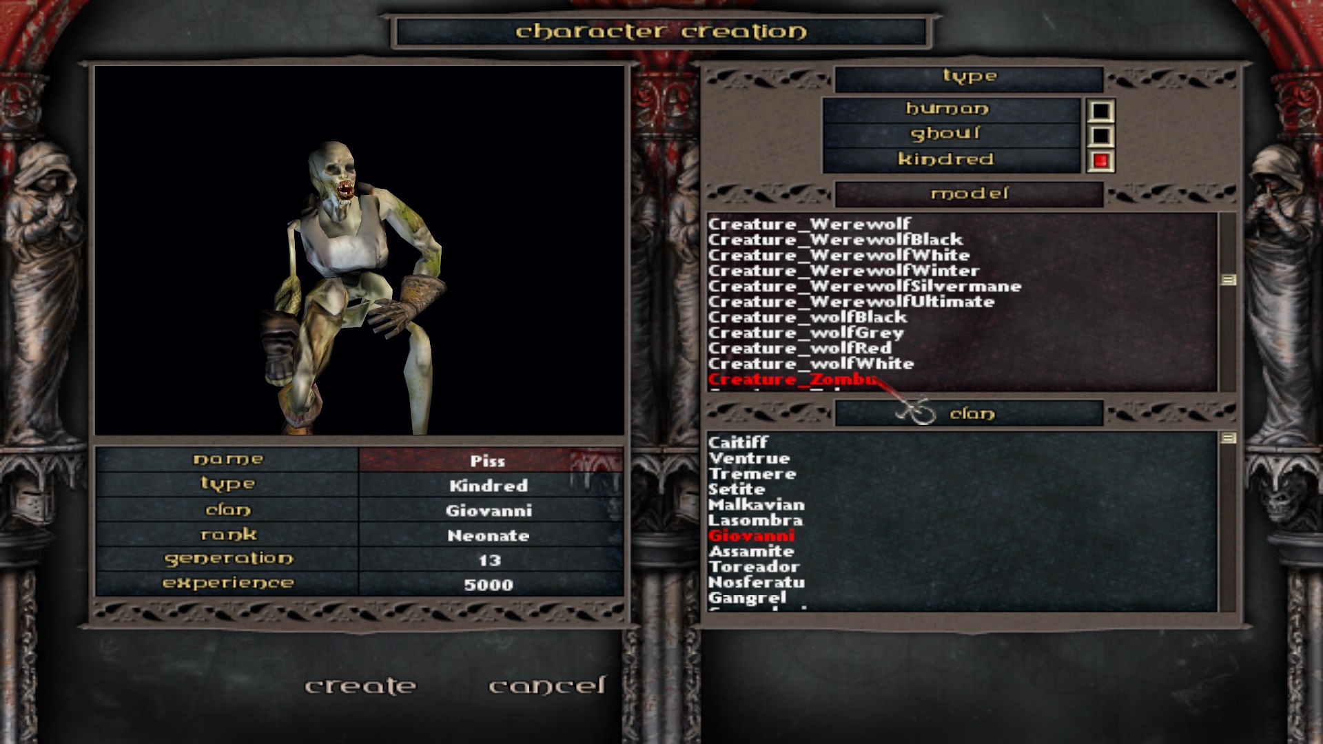 Rainmoon's Creatures pack addon - Vampire: The Masquerade