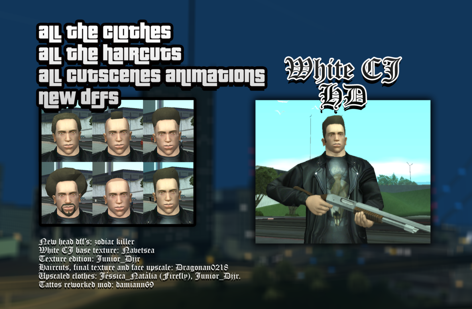 White CJ HD With New Face - Full Replacement addon - Grand Theft Auto: San  Andreas - ModDB