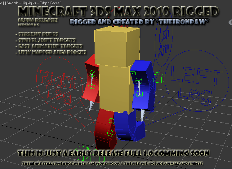 3ds Max Minecraft Human model rigged  file - Mod DB