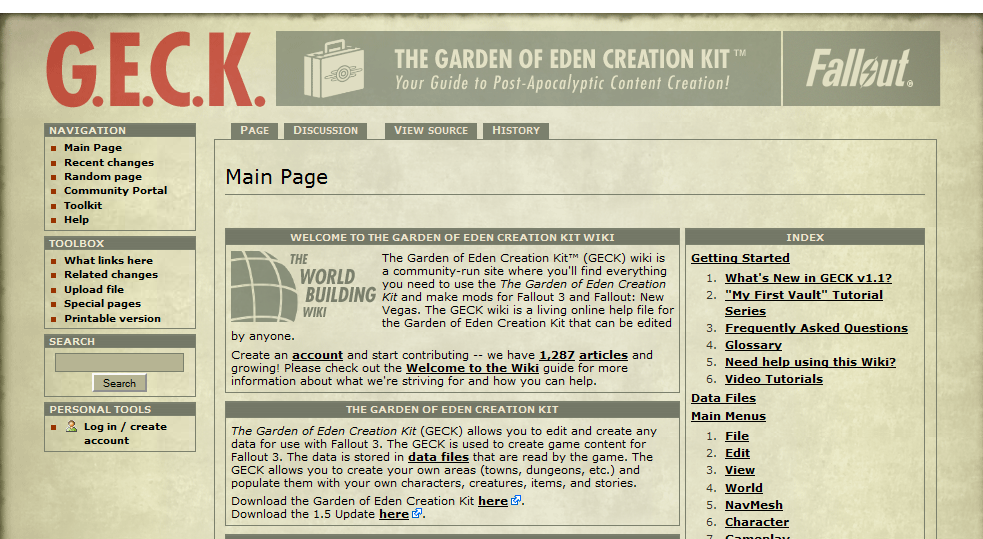 Garden Of Eden Creation Kit G E C K File Fallout New Vegas Mod Db