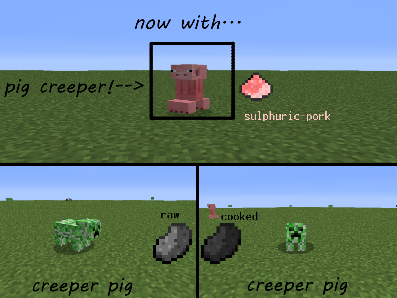 1 2 5 Creeper Pig Pig Creeper Update 4 Addon Minecraft Community Mod Db