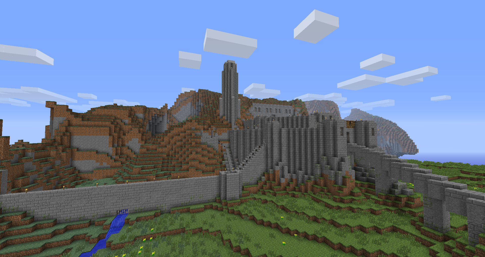Minecraft Player Recreates Part of Minas Tirith from Lord of the Rings